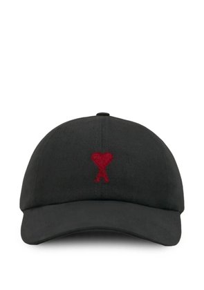 AMI Paris embroidered adjustable hat - Black