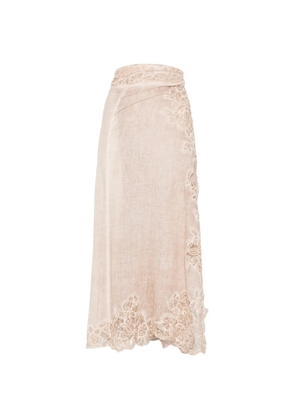 Monica Sarti Bella lace midi skirt - Neutrals