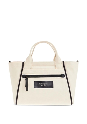 Kate Spade Dash ziped-pocket contrasting-trim tote bag - Neutrals