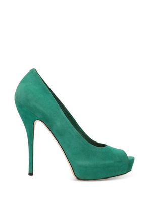 Gucci Pre-Owned peep-toe suede pumps - Green