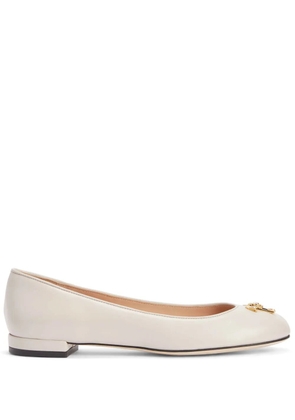 Giuseppe Zanotti Riziana logo-embellished ballerina shoes - Neutrals