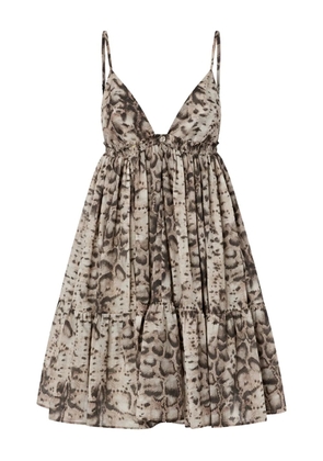 PINKO tiered animal-print dress - Neutrals