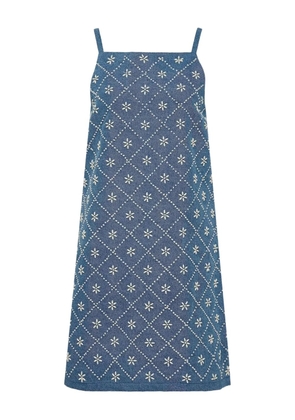 rag & bone Gentry embroidered denim dress - Blue