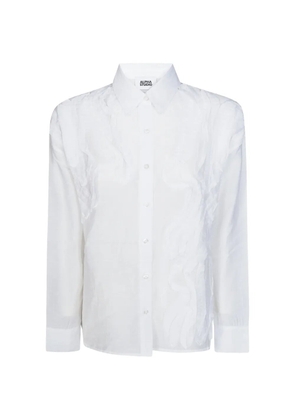 ALPHA STUDIO Voile ruffled shirt - White
