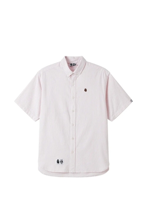 FINGERCROXX striped-pattern short-sleeve shirt - White