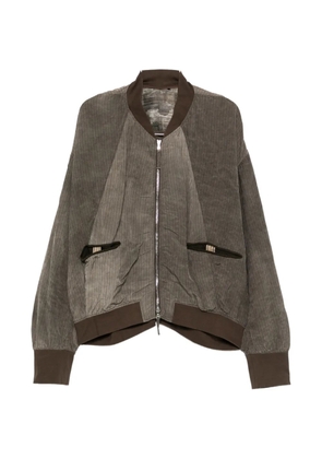 Ziggy Chen striped zipped bomber jacket - Grey