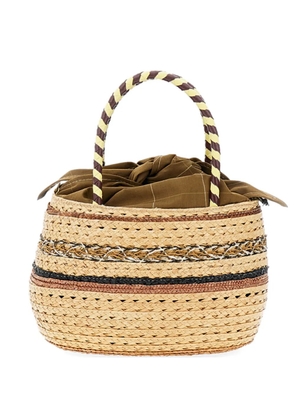 Exquisite J woven chain clutch bag - Neutrals