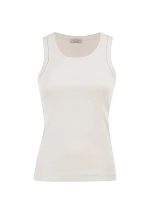 Peserico ribbed-trim top - Neutrals