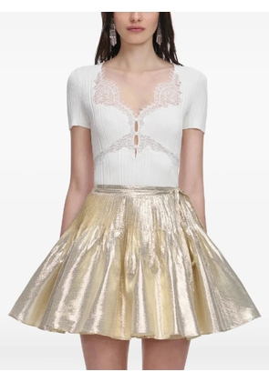 Self-Portrait lace trim top - White