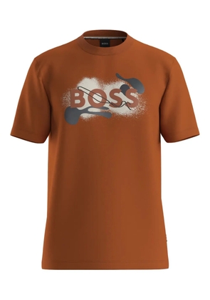 BOSS logo-print cotton T-shirt - Brown