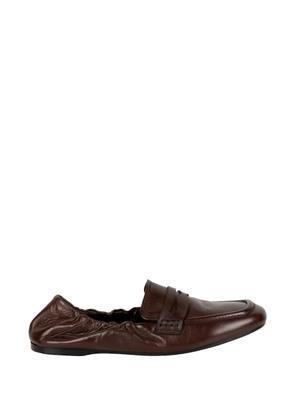 GUGLIELMO ROTTA gathered leather loafers - Brown
