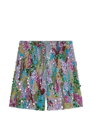 DRIES VAN NOTEN sequin-embellished shorts - Blue
