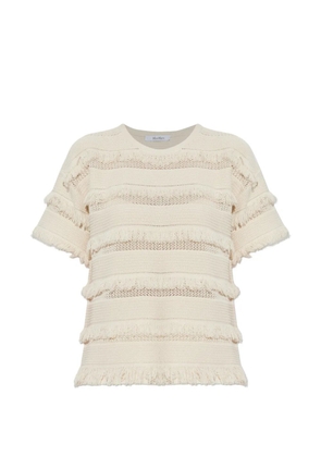 Max Mara fringed knit top - Neutrals