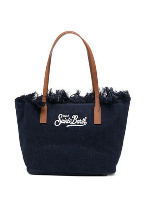 MC2 Saint Barth City embroidered fringed tote bag - Blue
