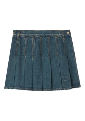 Burberry pleated embroidered mini skirt - Blue