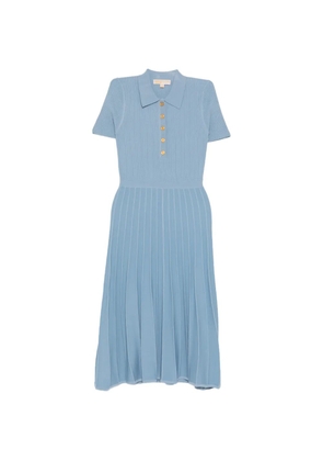 Michael Kors polo-collar ribbed-knit midi dress - Blue