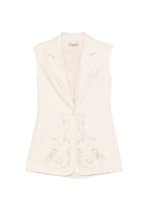 TWINSET embroidered sleeveless waistcoat - Neutrals