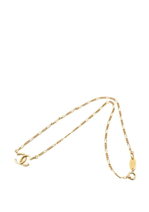 CHANEL Pre-Owned 1982 Gold Plated CC Pendant Necklace costume necklace