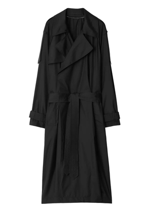 Burberry double-breasted silk trench coat - Black