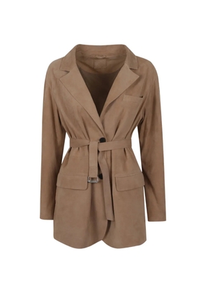Desa 1972 belted suede jacket - Neutrals