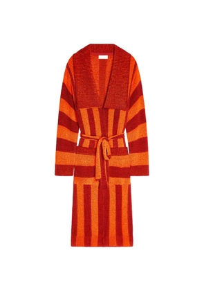 DRIES VAN NOTEN belted striped cardigan - Red