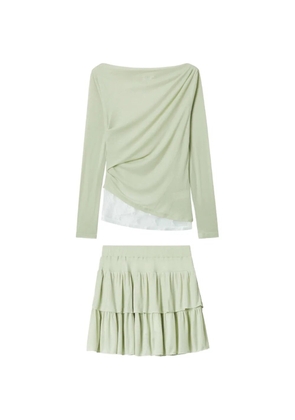 b+ab ruffled mini skirt set - Green