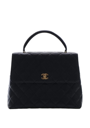 CHANEL Pre-Owned 2002-2003 CC Quilted Caviar Kelly Top Handle Bag handbag - Black