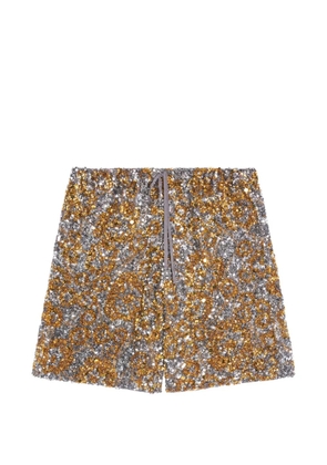 DRIES VAN NOTEN sequin-embellished shorts - Gold