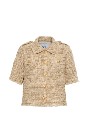 WEILL PARIS tweed buttoned shirt - Neutrals