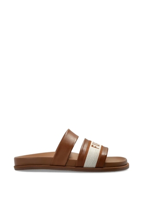 Furla logo stripe sandals - Brown