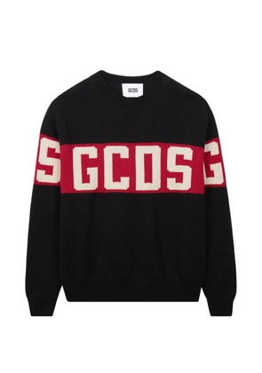 GCDS band logo wool sweater - Black