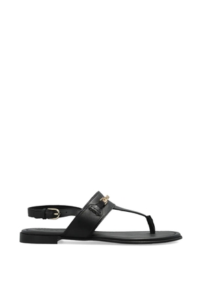 Furla strap leather sandals - Black