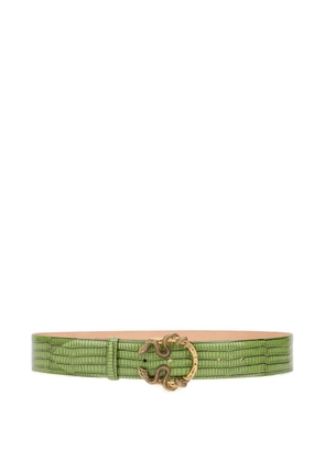 Roberto Cavalli snake-buckle belt - Green