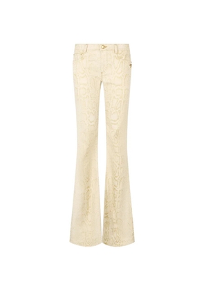 Roberto Cavalli animal-motif flared jeans - Gold