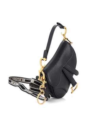 Christian Dior Pre-Owned Saddle Handbag with Strap Leather Micro shoulder bag - Black