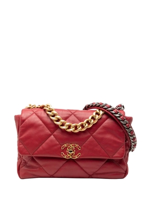 CHANEL Pre-Owned 2019 Large Lambskin 19 Flap satchel - Red