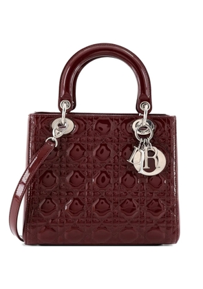 Christian Dior Pre-Owned Lady Dior Bag Cannage Quilt Patent Medium satchel - Red