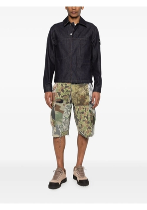 Stone Island patch-pocket denim shirt jacket - Blue