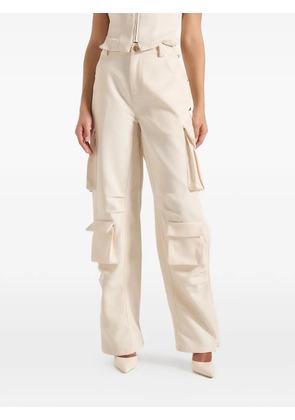 Manière De Voir Emilie cuff-zip flap-pocket trousers - Neutrals