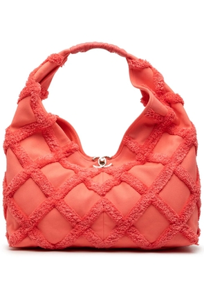 CHANEL Pre-Owned 2020 Large Cotton Canvas CC Embrace Hobo Bag shoulder bag - Pink