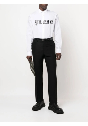 Philipp Plein logo-print long-sleeve shirt - White