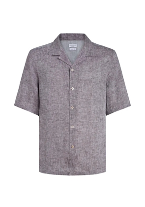 Brunello Cucinelli camp-collar short-sleeve shirt - Purple