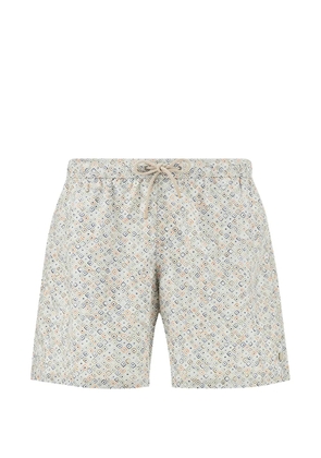 Paul & Shark Geometric Watercolor print swim shorts - Neutrals