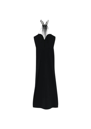 ALESSANDRO LEGORA embellished mesh-panel maxi dress - Black
