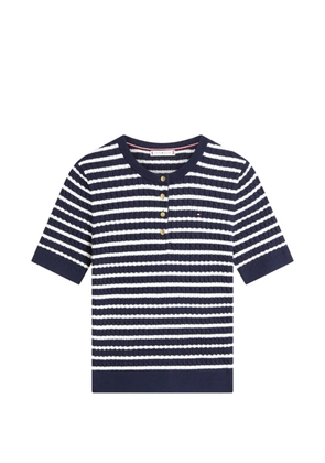 Tommy Hilfiger striped button-up T-shirt - Blue