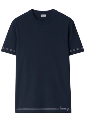 Burberry contrast-stitching cotton T-shirt - Blue