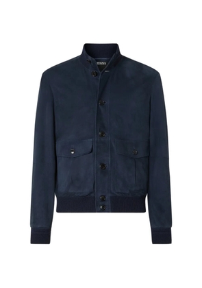 Zegna suede blouson jacket - Blue