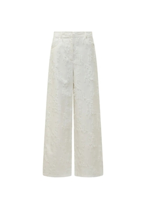 MSGM textured wide-leg trousers - White