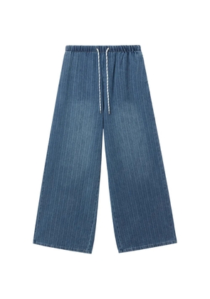 b+ab drawstring-fastening pinstripe trousers - Blue