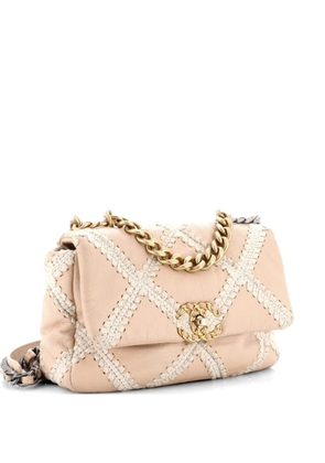 CHANEL Pre-Owned 19 Flap Bag Crochet Quilted Calfskin Medium crossbody bag - Neutrals